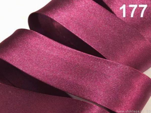 Satinband 20 mm gefalzt - Weinrot
